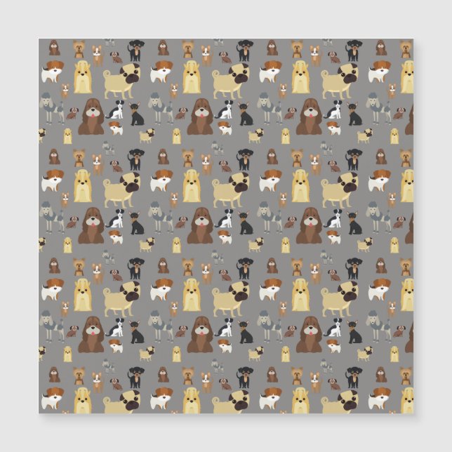 grey background dogs pattern. (Front)