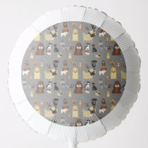 grey background dogs pattern