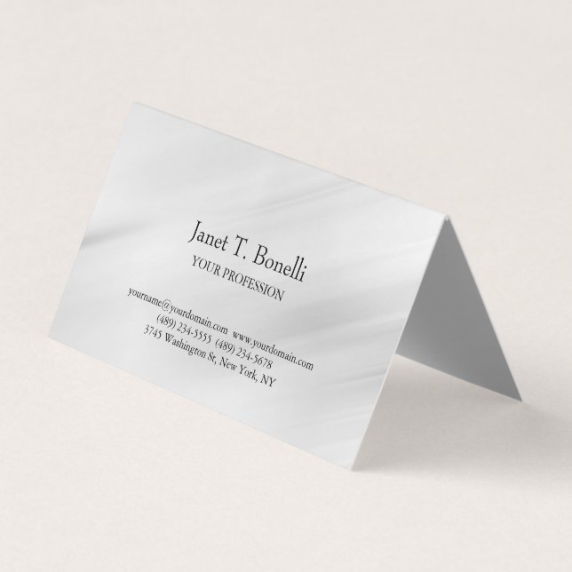 Grey Background Elegant Plain Simple Professional Business Card (Front)