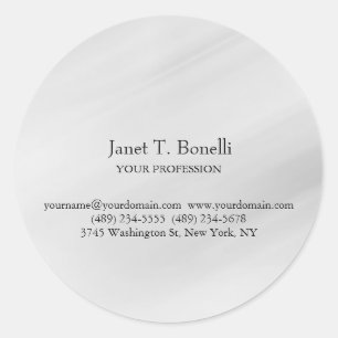 Grey Background Elegant Plain Simple Professional Classic Round Sticker