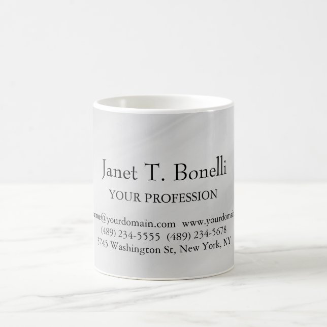 Grey Background Elegant Plain Simple Professional Coffee Mug (Center)