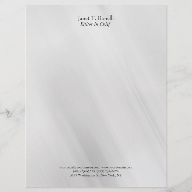 Grey Background Elegant Plain Simple Professional Custom Letterhead (Front)