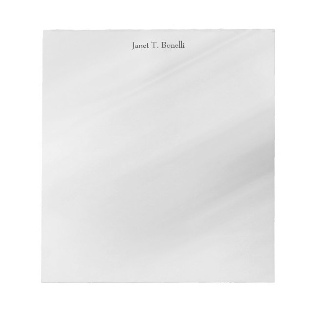 Grey Background Elegant Plain Simple Professional Notepad (Front)