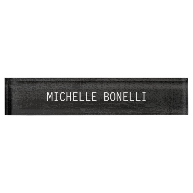 Grey Background Plain Legible Modern Nameplate (Front)