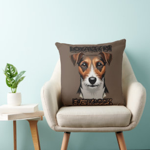Grey Background Terrier Realistic Sketch Cushion