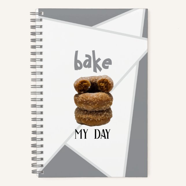 Grey Bake My Day Spiral Notebook (Front)