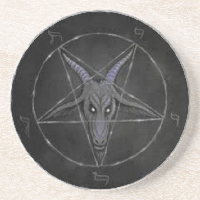 Grey Baphomet Drink Coaster or Ritual Alter Piece (Front)