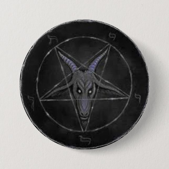Grey Baphomet Round Button (Front)