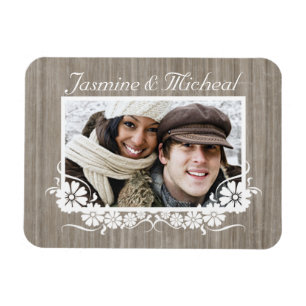 Grey Barnwood Custom Photo Flex Magnet