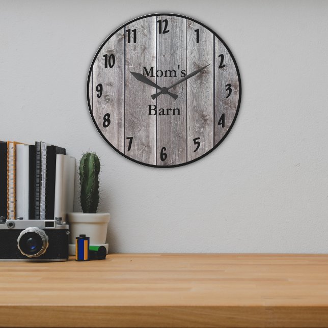 Grey Barnwood Styled Personalised Rustic Looking Large Clock (Creator Uploaded)