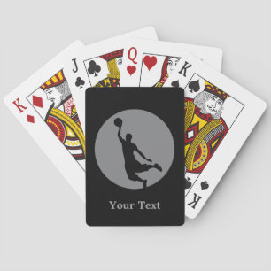 Grey Basketball Circle Logo Personalised Playing Cards