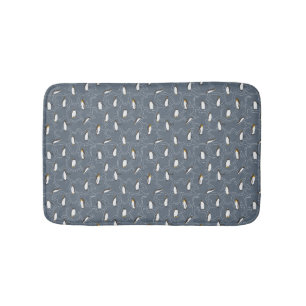 Grey Bath Mat with cute little Penguins