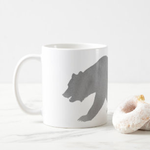 Grey Bear Watercolor Coffee Mug Alaska Grizzly