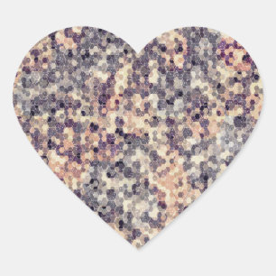 Grey, beige geometric heart sticker