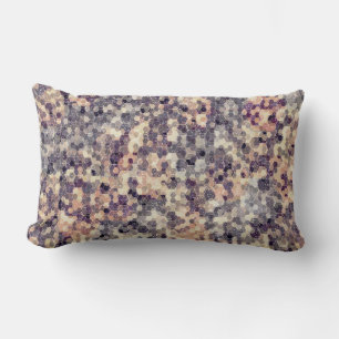 Grey, beige geometric  lumbar cushion
