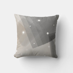 Grey & Beige Geometric Pattern Throw Pillow