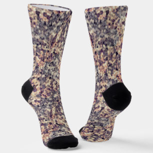 Grey, beige geometric socks