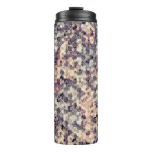 Grey, beige geometric thermal tumbler