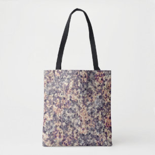 Grey, beige geometric tote bag
