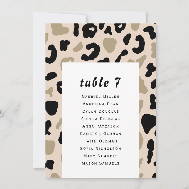 Grey beige pattern. Modern guest Seating chart. Invitation (Front)