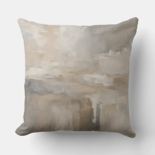 Grey Beige Taupe Neutral Abstract Cushion