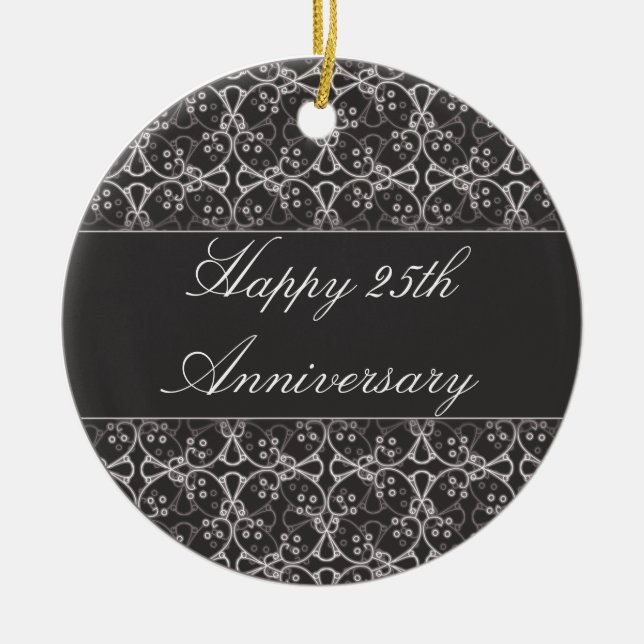 Grey Berry Cluster 25th Anniversary Ornament (Front)