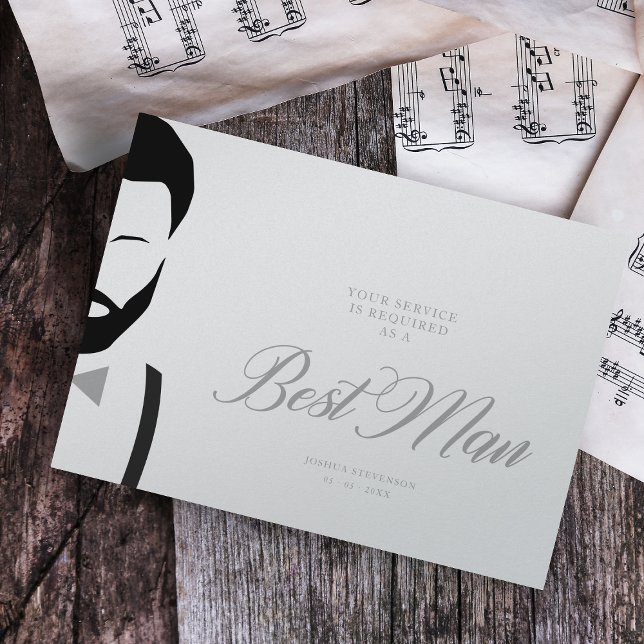 Grey Best Man Silhouette Simple Wedding Proposal  (Creator Uploaded)