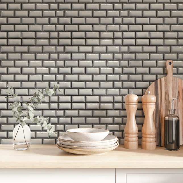 Grey Beveled Subway Tile Wallpaper (Creator Uploaded)
