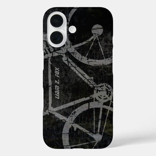 grey bicycle on black Case-Mate iPhone case (Back)