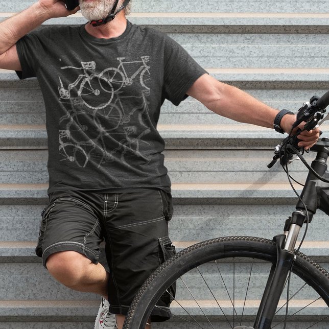 Grey Bikes / Bicycle Cycling  T-Shirt (urban bike style)