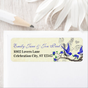 Grey Bird Royal Blue Extra Large Return Label Return Address Label