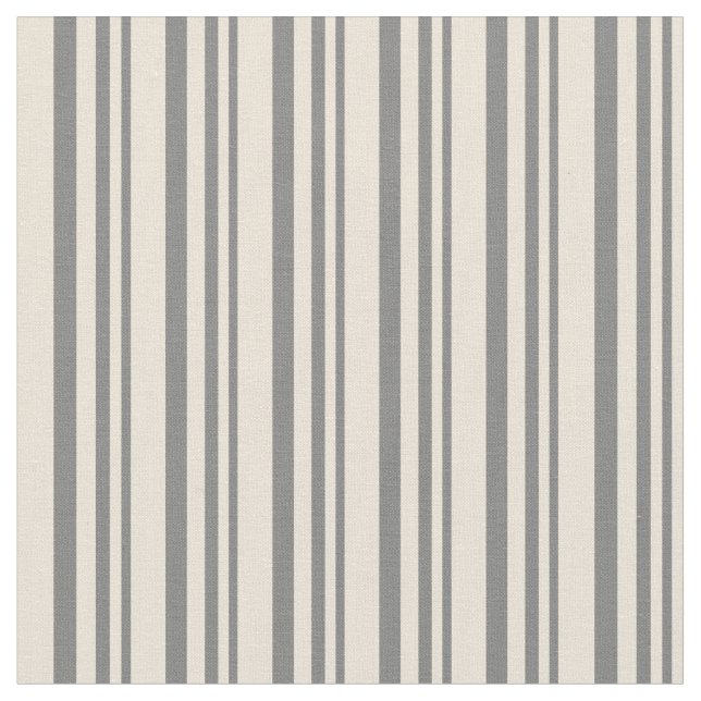 Grey & Bisque Stripes Fabric (Close Up)
