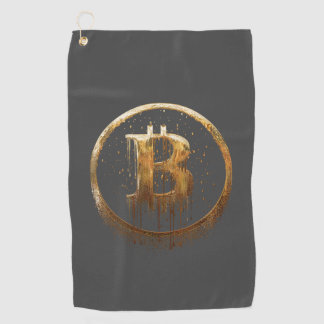 Grey Bitcoin Drip Golf Towel