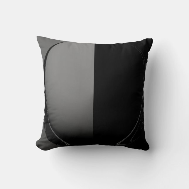 Grey & black abstract throw pillow (Front)