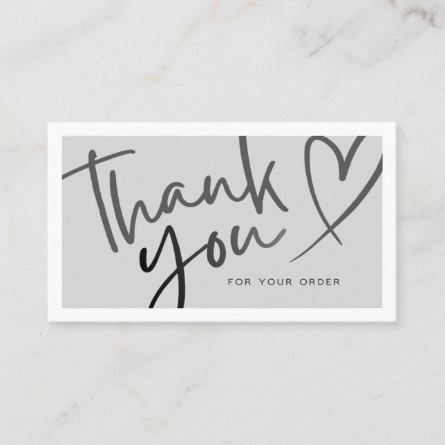 Grey / Black Aesthetic Thank You Card (Front)
