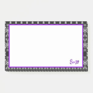 Grey Black and Purple Post-it Notes
