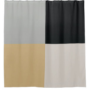 Grey, Black and Tan Shower Curtain
