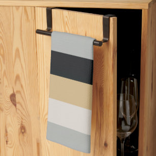 Grey, Black and Tan Tea Towel