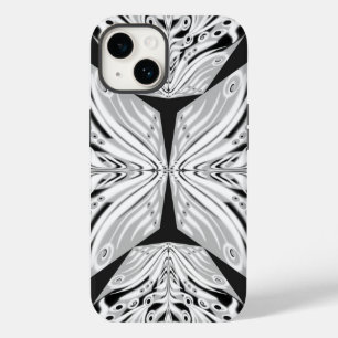 Grey Black And White Butterfly Winged Abstract Case-Mate iPhone 14 Case