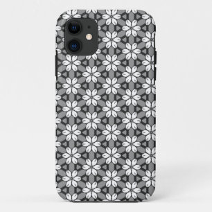 Grey, Black and White Floral  iPhone 11 Case