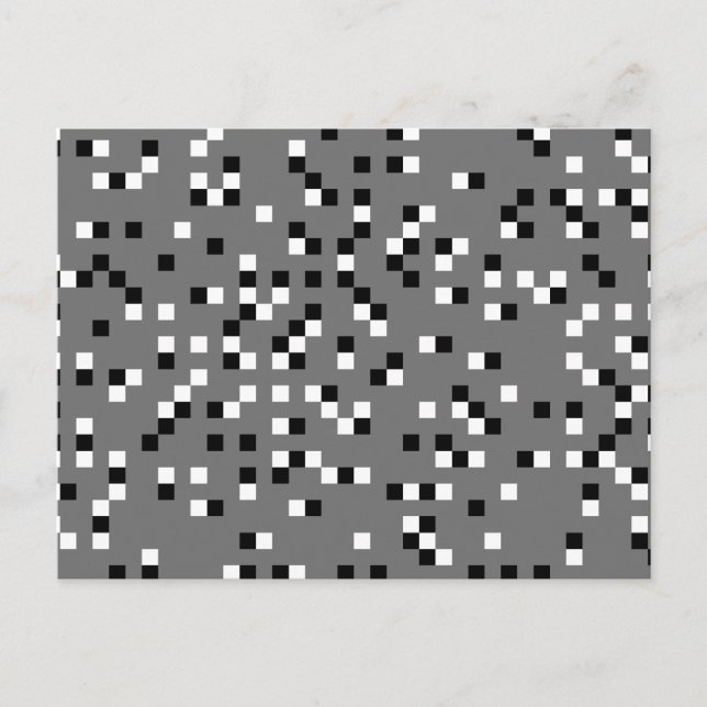 Grey, Black and White Square Dots Pattern. Postcard (Front)