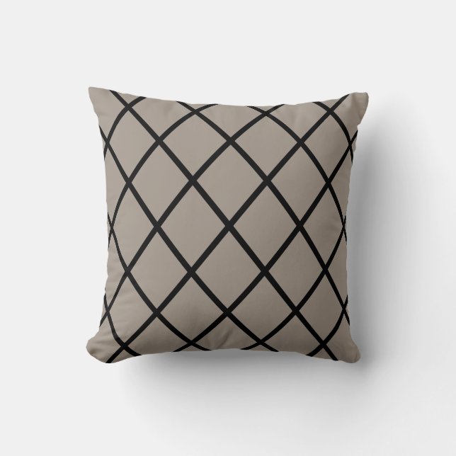 Grey Black Argyle Pillow (Front)