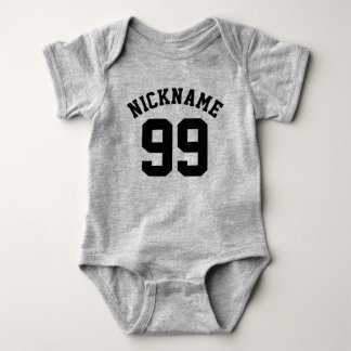 Grey & Black Baby | Sports Jersey Design Bodysuit