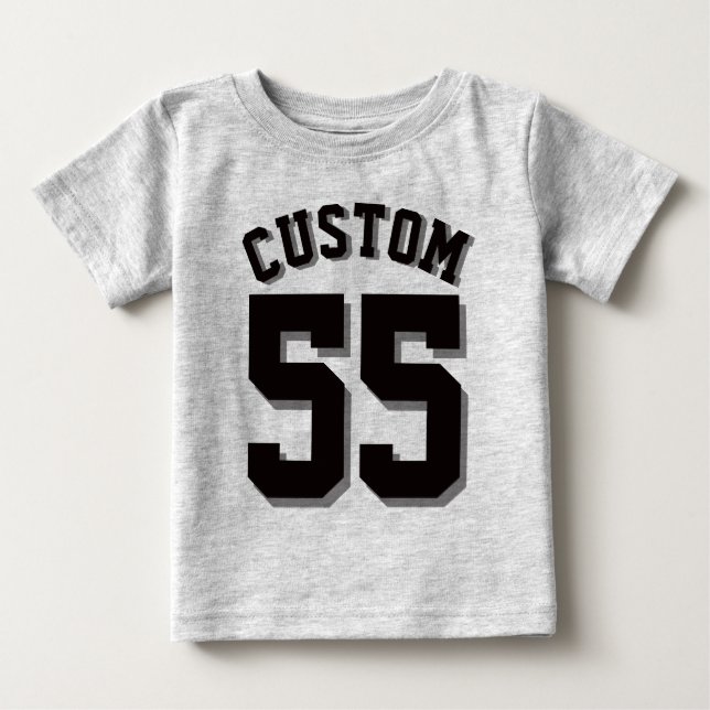 Grey & Black Baby | Sports Jersey T-Shirt (Front)