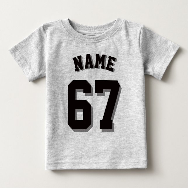 Grey & Black Baby | Sports Jersey T-Shirt (Front)