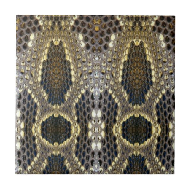 grey black beige animal pattern snake print ceramic tile (Front)
