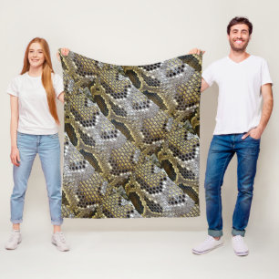 grey black beige animal pattern snake print fleece blanket