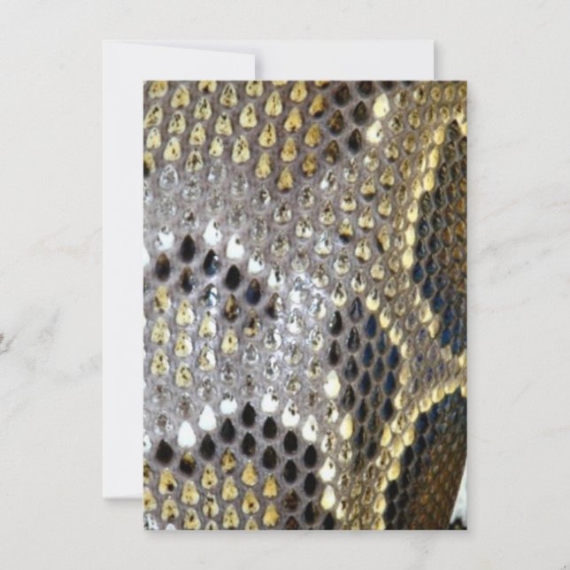 grey black beige animal pattern snake print thank you card (Front)