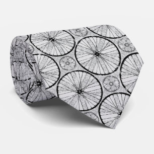 Grey Black - Bike Wheels Pattern Tie
