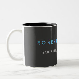 Grey Black Blue Trendy Two-Tone Coffee Mug